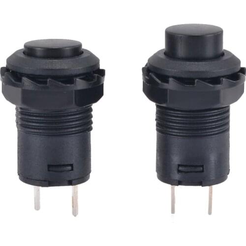 10Pcs/Set Black Car Push Button Switch 12mm 12V 1.5-3A for Auto Boat Dash Locking Latching OFF/ON Button Switches