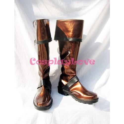 D.Gray-man Lavi Rabi III Brown Cosplay Shoes Long Boots Hand Made Custom-made For Halloween Christmas CosplayLove