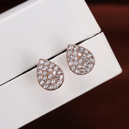 DE231 Fashion Street Snap Delicacy 4A Zircon Water Droplet Geometry Ear Stud GIRLS Gift Party WOMENS Jewelry Earrings 2021