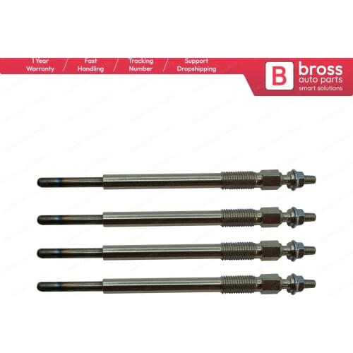 Bross Auto Parts BGP1-1 4 Pcs Heater Glow Plugs 596019, 1148105, GX4118 for Citroen Toyota Ford Peugeot Mazda Volvo Suzuki Mini