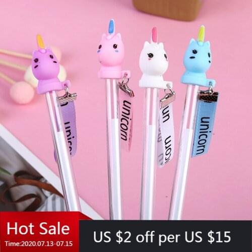 40 PCs Fashion Transparent Pole Unicorn Pendant Floating Belt Office Student Stationery Supplies kawaii school