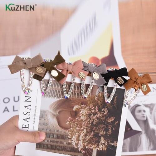 Metal Crystal Hairgrips Hairpins Women Hairpins Hair Clips Claws Accessories Bowknot Rhinestone Hair Clip Women Clips Barrettes