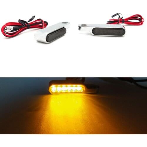2PCS New Mini Motorcycle Signal Lights Flowing Water Flashing Lights 8mm Led Indicators Light Handlebar Blinker Amber Light 12V