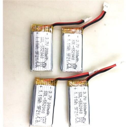 4PCS/lot 3.7v 300mah Lipo Battery For Wltoys V911s Rc Helicopter Spare Parts Accessories Wltoys V911s Battery