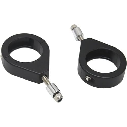 2x Black Turn Signal Mounting Bracket 41mm Fork Clamp for Harley