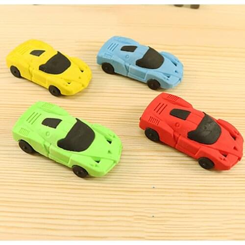 Cartoon Racing Car student Eraser Funny Car Toy pencil Erasers for Birthday Party Supplies Favors, School Classroom Rewards