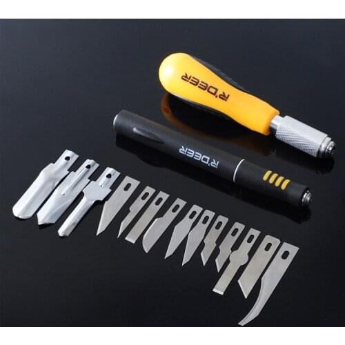 14PCS Hobby Craft Carving Cutter Blade Set for Art Modeling Scrapbooking and Sculpture Woodworking