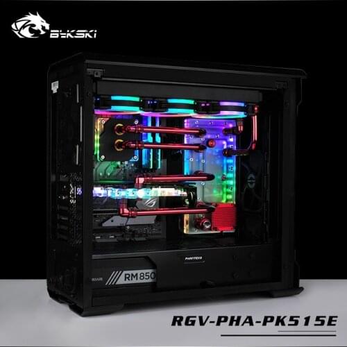 BYKSKI Acrylic Board Water Cooling Channel Solution kits Use for PHANTEKS 515E Case for CPU and GPU Water Cooling Block build