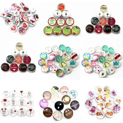 Newest 10pcs/lot Mothers Day Snaps Buttons 18mm Snaps Charms Fit Ginger Snaps Bracelets&Bangles Jewelry
