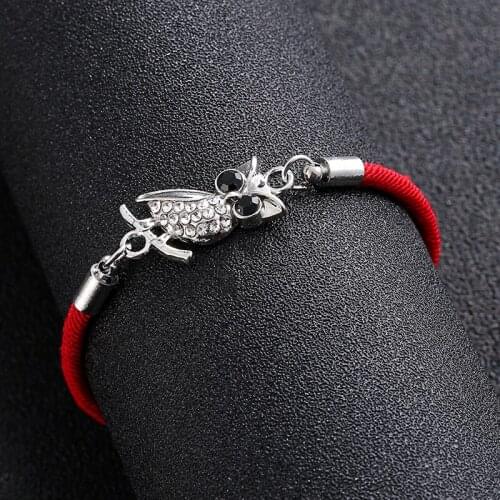 New sleek minimalist female summer bracelet animal owl lucky symbol red rope bracelet high quality wholesale