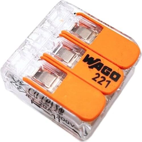 Wago Original 221 Push In Wire Connectors Copper Can Connect Quantum Board with Quick Wire Terminals for Planting Light Cable