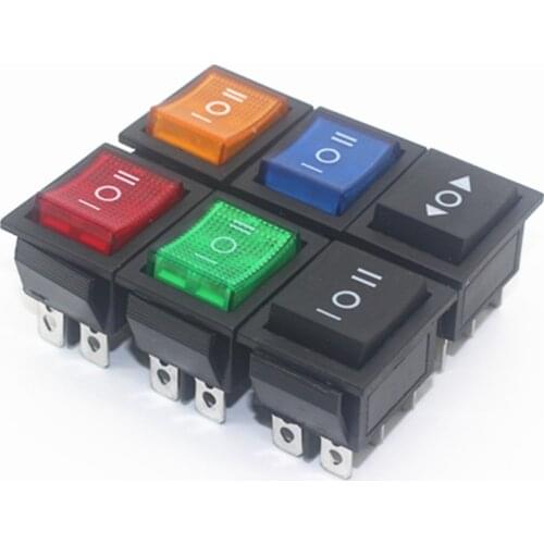 KCD4 Rocker Switch Power Switch 3 Position 6 Pins Electrical Equipment with Light Switch 16A 250VAC/ 20A 125VAC 1PCS