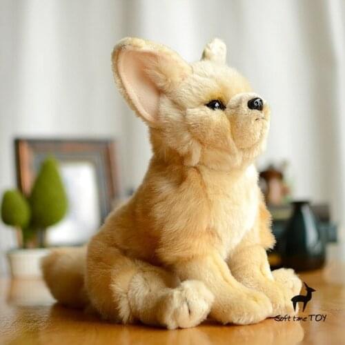 Plush Toys Real Life Animal Foxes Doll ChildrenS Toy Gift Big Ears Silver Fox good quality