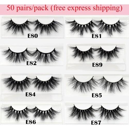 Wholesale Free DHL 50pairs Visofree 25mm Lashes 3D Mink Lashes Dramatic Long False Eyelashes Makeup Extension Mink Eyelashes