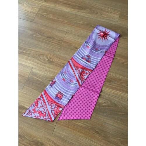 2019 new arrival fashion elegant brand 100% silk scarf long shawl 180*21 cm hand made roll wrap for women lady free shipping