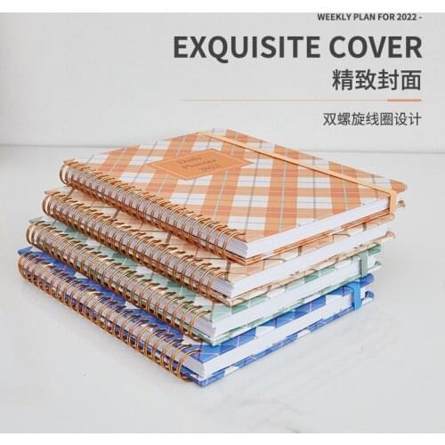 Agenda escolar 2022 English ring notebook month plan separator page weekly calendar spiral coil notebook caderno argolado a5