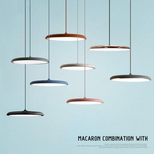 Modern Art Design LED Pendant Light UFO Round Plate Suspension Lamp For Dining Room Living Room Bedroom Table Study Hanging Lamp