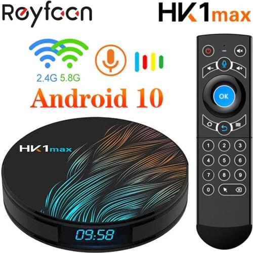 Smart Android 10.0 TV BOX 4GB RAM 64GB HK1 MAX Rockchip RK3318 USB3.0 1080P H.265 4K 60fps Dual Wifi Google Voice Control HK1MAX