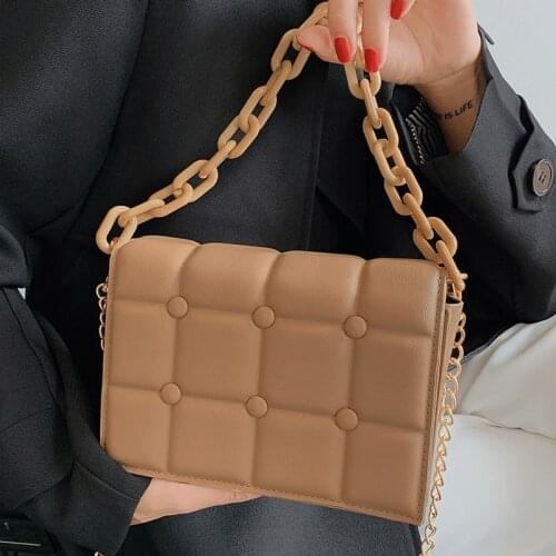 High Quality Lattice Women Leather Handbag Sac A Main Female Messenger Bag Vintage Chain Crossbody Shoulder Bags Ladies Flap Bag