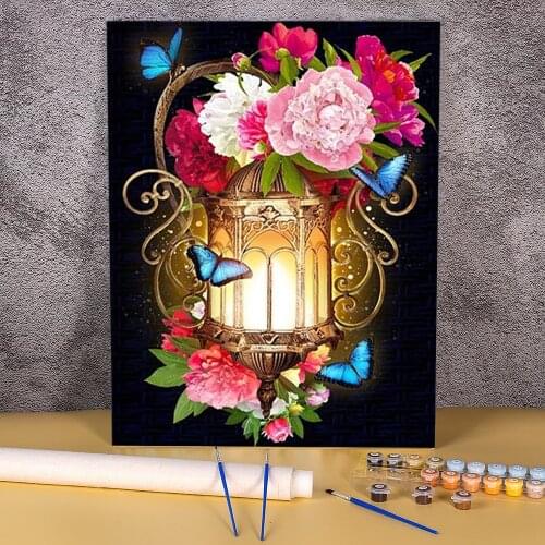 Animal Butterfly Flower Coloring By Numbers Painting Package Acrylic Paints 40*50 Canvas Pictures Decorative Art