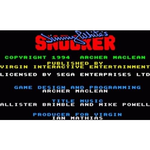 Jimmy Whites Whirlwind Snooker 16 bit MD Game Card For Sega Mega Drive For Genesis