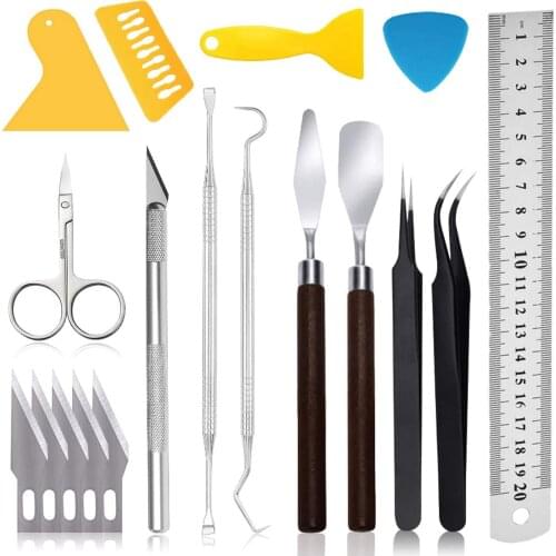 18pcs Craft Vinyl Weeding Tools Set Basic Vinyl Tool Silhouettes Cameos Lettering DIY Craft Accessories Handmade Tool
