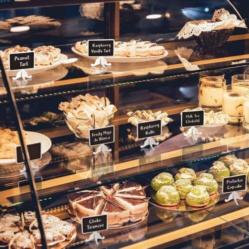 20 Pack Wooden White Framed Chalkboard Labels with Easel Stand Mini Chalkboard P9YA