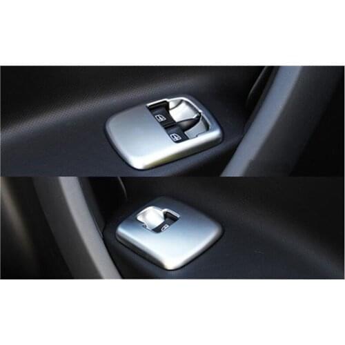 ABS Chrome Door Window Glass Inner Panel Armrest Lift Switch Button Trim Frame Part For Benz Smart Fortwo 2015 2016 2017 2018