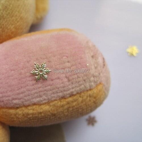 MS215-2 100pcs Gold Cute Snowflake Metal Sticker Nail Art Metal Sticker Nail Art Decoration Non-adhesive Sticker