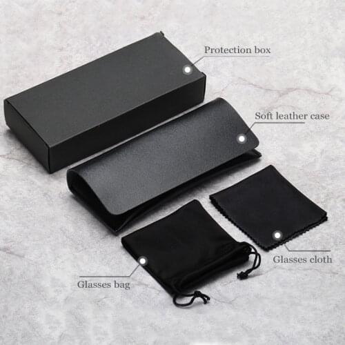 2019 hot boutique leather sunglasses box men and women fashion soft texture glasses case