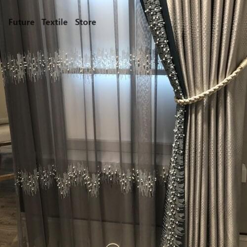 2021 New Curtains Custom European American Simple Modern Living Room Bedroom Balcony Curtains Bay Window French Window Curtains