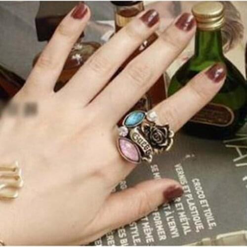 R200 Fashion New Arrival Hot Sale Simulated Pearl Rose crystal Flower Ring jewelry wholesale for women free shipping