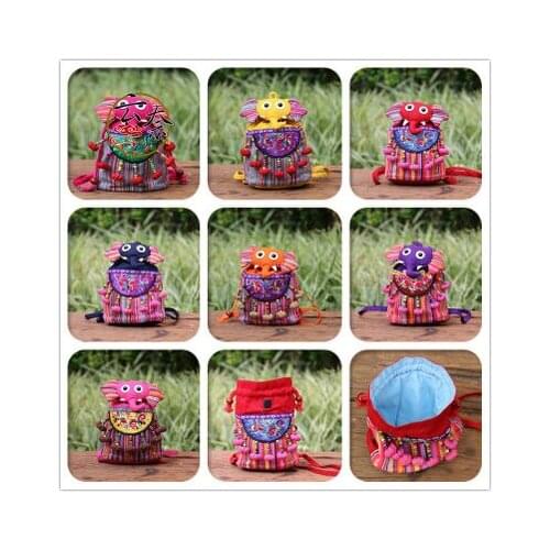 National Appliques Elephant backpacks!Hot kids Gift Animal Patchwork Preppy Style Small backrack All-match students backruck