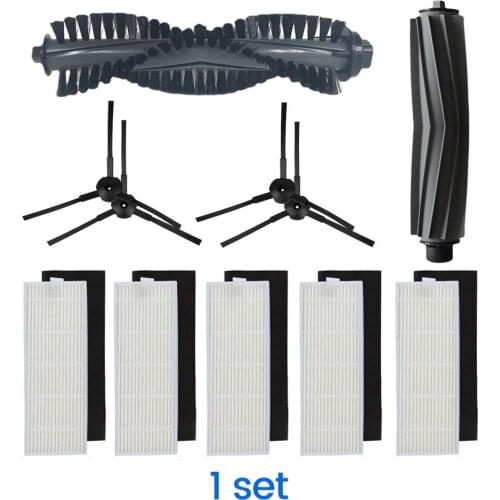 1*pair Main Brush+5*pair(Black+white)HEPA Filter+4*Side Brushes for ILIFE A8 A6 danhui Robot Vacuum Cleaner Parts ilife a8