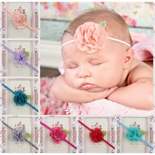 10pcs/lot Leaf Rose Flower Baby Elastic Headband Newborn Toddler Infant Headwear Photography Props Kids Hair Accessories Gifts