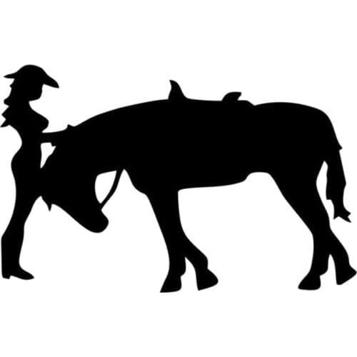 16cm * 10.3cm Personality Creative Classic Charming Girl Western Horse Auto Decal Pvc Fashion Car Motorcycle Sticker Decoration