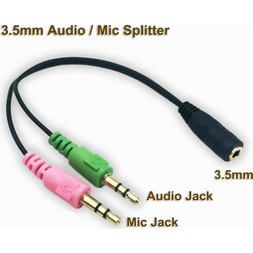 2 In 1 Mobile Phone Computer Headset Adapter Cable Microphone Adapter Cable Male And Female 3.5mm Audio Cable
