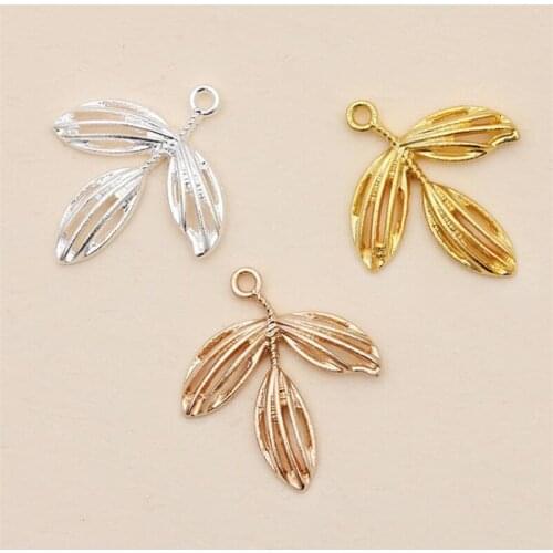 20pcs 24x27mm Silver Color Leaf leaves Charms for DIY Fashion Necklace Bracelet Wholesale Jewelry Findings making