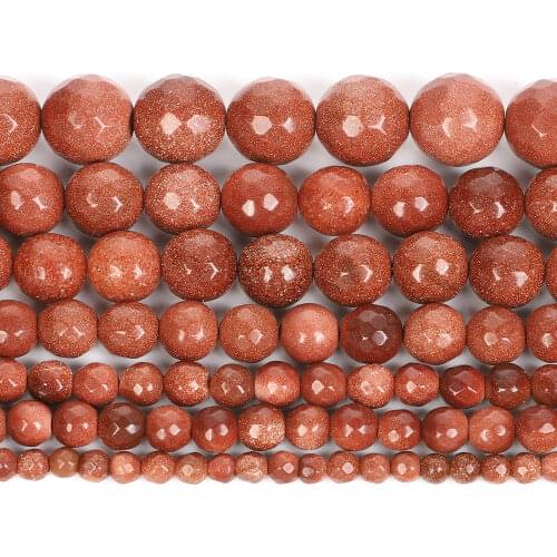 4 6 8 10 12mm Faceted Golden Sandstone Natural Sand Stone Beads For Jewelry Making DIY Round Loose Spacer Bead Bracelet Handmade