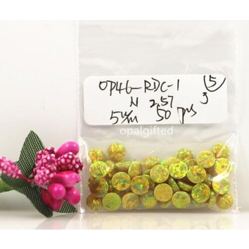 50pcs/lot High Quality 5mm Synthetic Opal Round Cabochon Beads Fire Opal Cabochon Stone Beads Many Colors for Choose