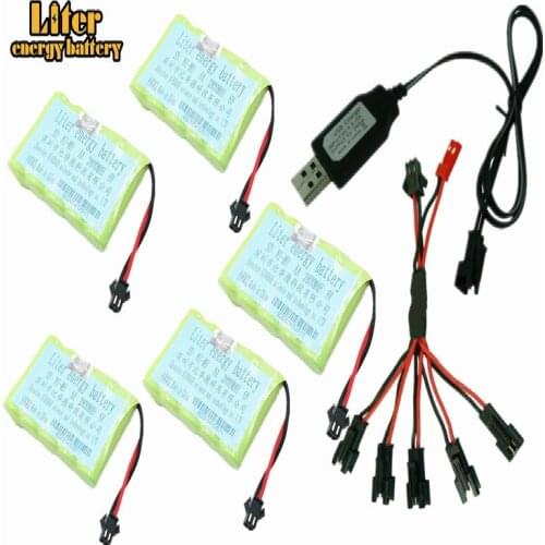 6v 2800mah AA NI-MH Battery with charger High capacity electric toy battery Remote car ship robot rechargeable