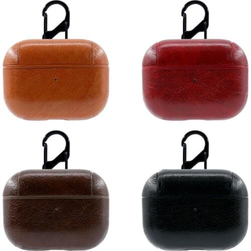 Black Brown Bag Cover For AirPods Pro Headphone Charging Coque Fashion Leather Earphone Case For Apple AirPods Pro Cases
