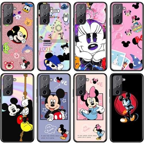Disney mickey mouse estilo For Samsung Galaxy S21 S20 FE S10e S10 S9 S8 S7 S6 Ultra Plus Lite 5G Edge Black Soft Phone Case