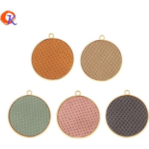 Cordial Design 50Pcs 30*33MM Jewelry Accessories/Charms/Hand Made/Leather Effect/Round Shape/Pendant/DIY Making/Earring Findings