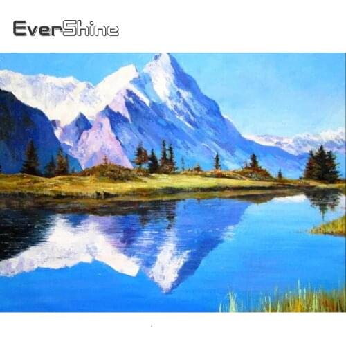 Evershine Diamond Painting Landscape With Square Rhinestones Scenery Diamond Embroidery Cross Stitch Mountain Home Decoration