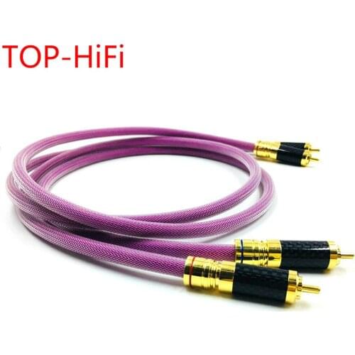 TOP-HiFi Pair 2RCA Male to 2RCA Male Cable RCA Reference Interconnect Audio Cable with Gold plated RCA PLUG