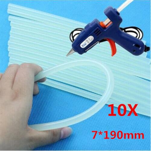 10 Pcs 7mmx190mm Clear Glue Adhesive Sticks For Hot Melt Glue sticks for Glue Gun Car Audio Craft Alloy Accessories