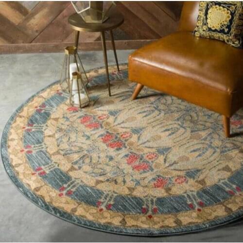 Nordic Retro Ethnic Jacquard Mandala Round Mat Flower Nordic Printed Round Carpet For Livingroom Kids Room Large Area Rug Ho