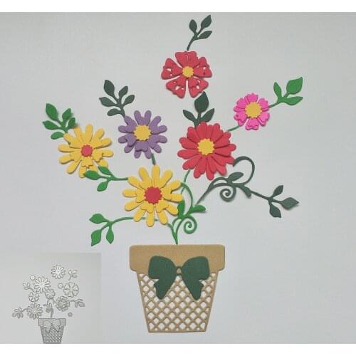 Exquisite flower bonsai green leaf metal cutting die, scrapbook, photo album, photo frame decoration DIY