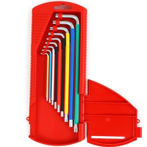 L-type color Plum wrenches set 9pcs extra long box spanner Multifunctional combination hardware tools hand tools